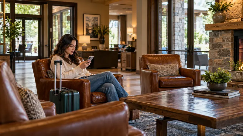 Quiet lounge with leather chairs