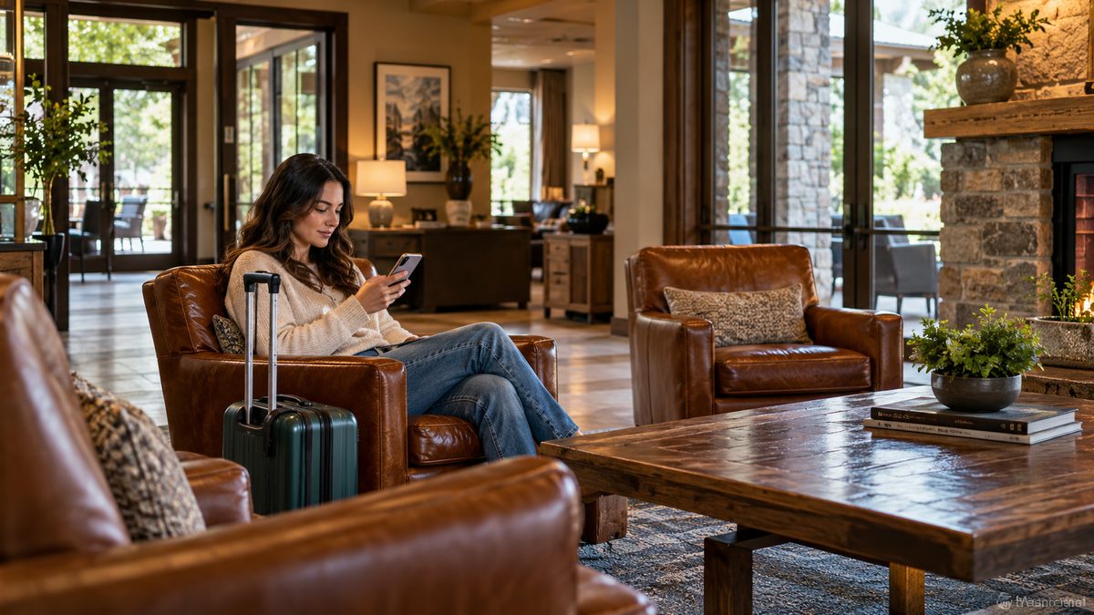 Quiet lounge with leather chairs