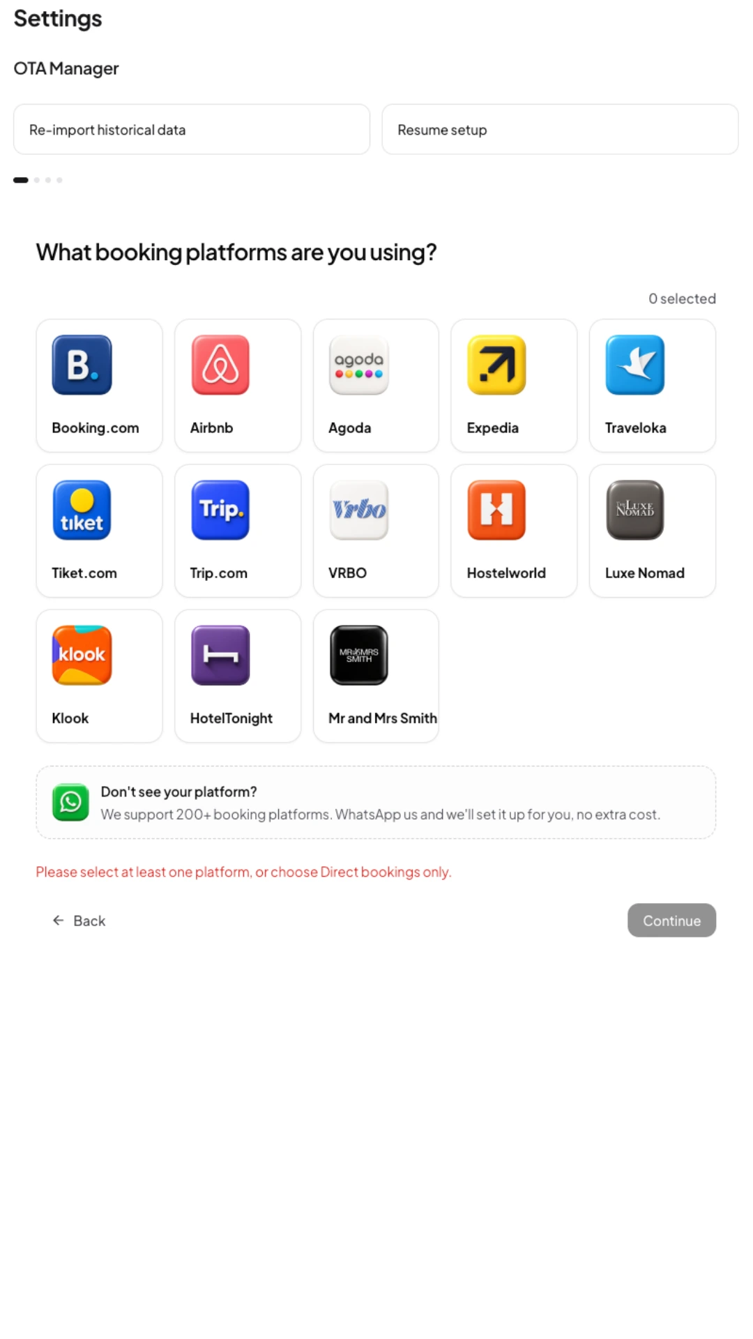 Kiyo channel manager for connected booking channels