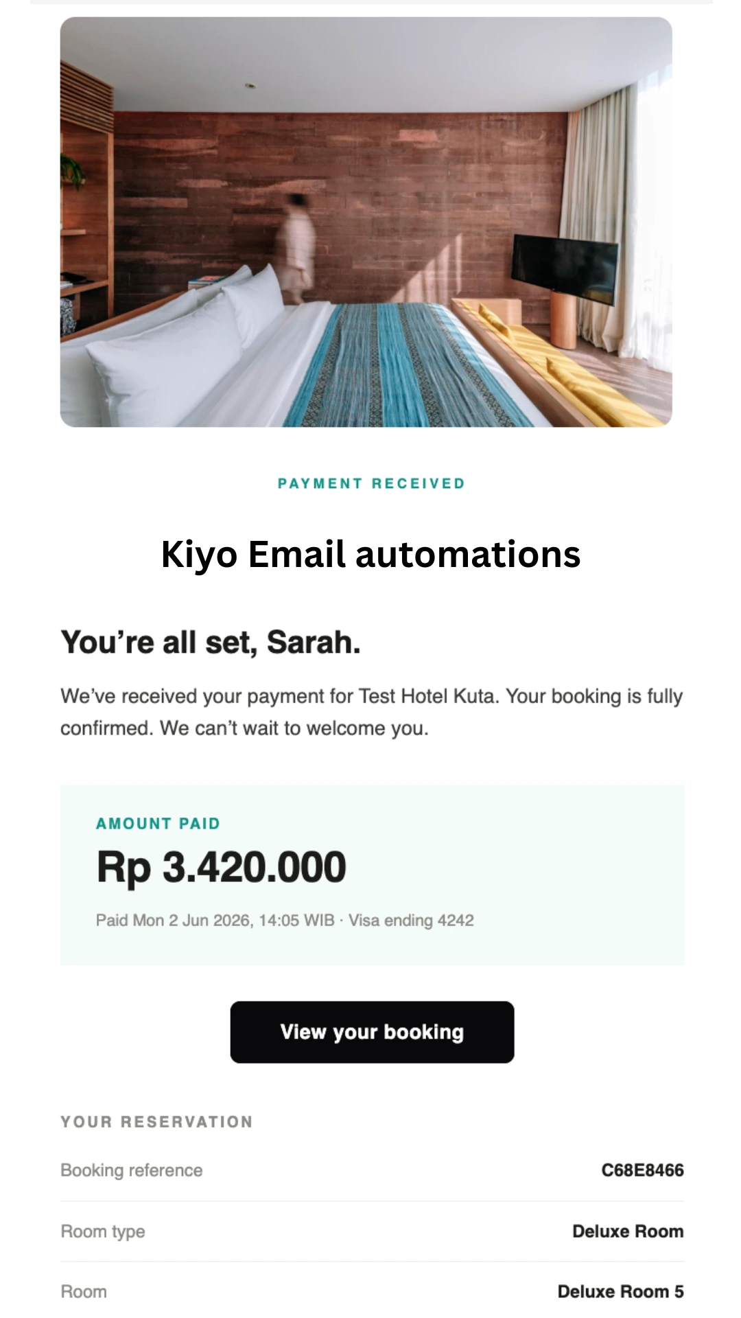 Automated guest email in Kiyo
